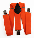 Extra Wide Heavy Duty Adjustable 120cm Fluro Orange Adult Mens Suspenders