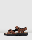 Mens Hush Puppies Simmer Tan Sandals Leather Shoes