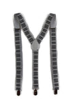 Mens Adjustable Piano Keys Patterned Suspenders