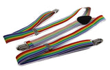 Mens Adjustable Mens Adjustable Multicoloured Rainbow Striped Patterned Suspenders