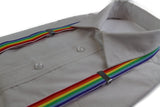 Mens Adjustable Mens Adjustable Multicoloured Rainbow Striped Patterned Suspenders