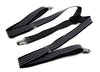 Mens Adjustable Black & White Striped Patterned Suspenders