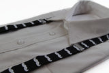 Mens Adjustable Black With White Moustaches Patterned Suspenders