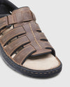 Mens Hush Puppies Spartan Brown Leather Sandals Summer Shoes