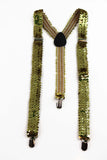 Adjustable 100cm Gold Mens & Womens Sequin Suspenders