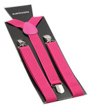 Extra Long Adjustable 138cm Dark Pink Adult Mens Suspenders