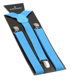 Extra Long Adjustable 138cm Light Blue Adult Mens Suspenders