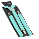 Adjustable 100cm Mint Green Adult Mens Suspenders