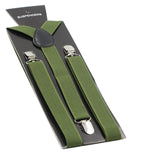 Extra Long Adjustable 138cm Olive Adult Mens Suspenders