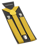 Extra Long Adjustable 138cm Warm Yellow Adult Mens Suspenders