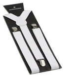 Extra Long Adjustable 138cm White Adult Mens Suspenders