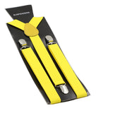 Adjustable 100cm Yellow Adult Mens Suspenders