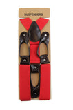 Adjustable Red Wide 6 Button Hole Mens & Womens Suspenders