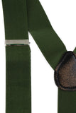 Wide Heavy Duty Adjustable 100cm Olive Adult Mens Suspenders