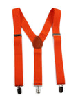 Wide Heavy Duty Adjustable 100cm Fluro Orange Adult Mens Suspenders