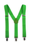 Wide Heavy Duty Adjustable 100cm Fluro Green Adult Mens Suspenders