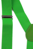 Wide Heavy Duty Adjustable 100cm Fluro Green Adult Mens Suspenders