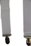Wide Heavy Duty Adjustable 100cm White Adult Mens Suspenders