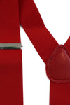 Wide Heavy Duty Adjustable 100cm Red Adult Mens Suspenders