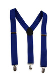 Wide Heavy Duty Adjustable 100cm Blue Adult Mens Suspenders