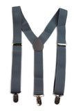 Wide Heavy Duty Adjustable 100cm Grey Adult Mens Suspenders