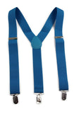 Wide Heavy Duty Adjustable 100cm Light Blue Adult Mens Suspenders