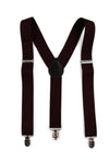 Wide Heavy Duty Adjustable 100cm Plum Adult Mens Suspenders