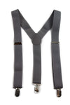 Wide Heavy Duty Adjustable 100cm Silver Adult Mens Suspenders