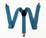 Wide Heavy Duty Adjustable 100cm Aqua Adult Mens Suspenders
