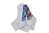 15 X Bonds Mens Cushioned Quarter Crew White/Blue/Red Socks