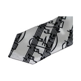 Mens White & Black Sheet Music 5cm Skinny Neck Tie