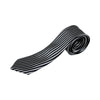 Mens Black & White Vertical Thin Stripe 5cm Skinny Neck Tie