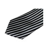 Mens Black & White Vertical Thin Stripe 5cm Skinny Neck Tie