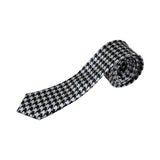 Mens Black & White Mosaic Print 5cm Skinny Neck Tie