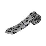 Mens White & Black Musical Notes 5cm Skinny Neck Tie