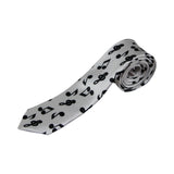 Mens White & Black Musical Notes 5cm Skinny Neck Tie