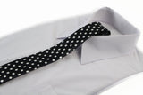 Mens Black & White Polka Dot 5cm Skinny Neck Tie