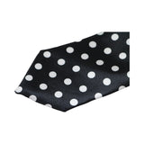 Mens Black & White Polka Dot 5cm Skinny Neck Tie