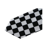 Mens Black & White Check 5cm Skinny Neck Tie