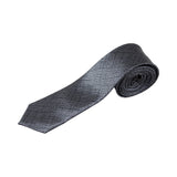 Mens Black & Silver Line 5cm Skinny Neck Tie