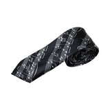 Mens Black & White Sheet Music 5cm Skinny Neck Tie