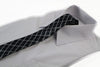 Mens Charcoal & White Diagonal Line 5cm Skinny Neck Tie