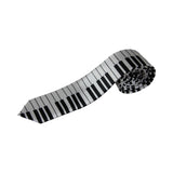 Mens White & Black Piano Keys 5cm Skinny Neck Tie