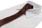 Mens Brown 5cm Skinny  Plain Neck Tie
