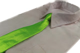 Kids Boys Fluro Green Elastic Plain Neck Tie