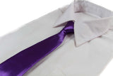 Kids Boys Purple Elastic Plain Neck Tie