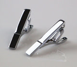 Mens Silver One Line Pattern Tie Clip Clasp