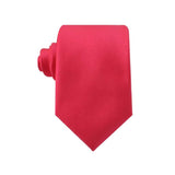 Mens Hot Pink 8cm Plain Extra Long Neck Tie