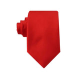 Mens Red 8cm Plain Extra Long Neck Tie