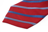 Mens Red & Blue Striped 8cm Patterned Neck Tie